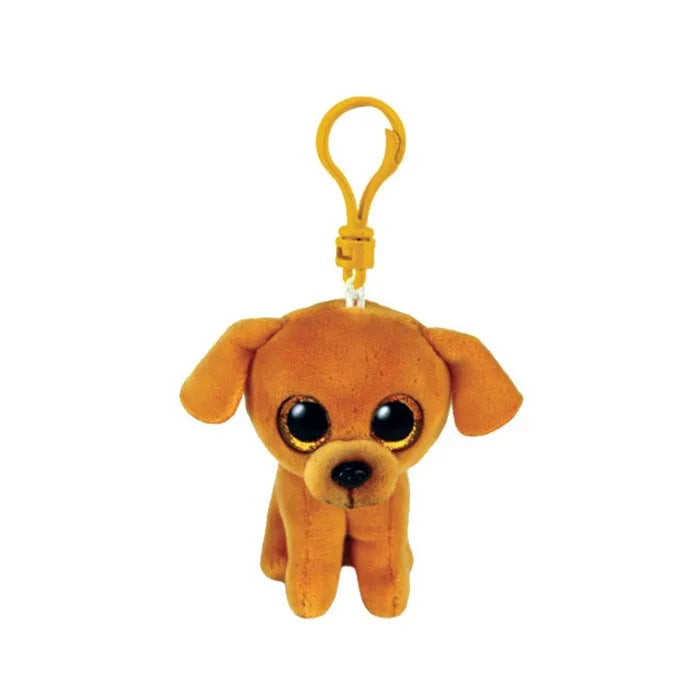 TY Beanie Boos - Zuzu the Brown Dog Glitter Eye Key Clip 3 inch