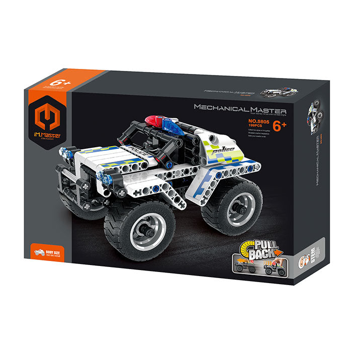 Pull Back Block Kit Police Car 199 Pieces
