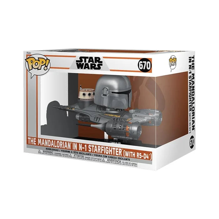 Funko Pop! Ride Super Deluxe The Mandalorian in N-1 Starfighter with R5-D4