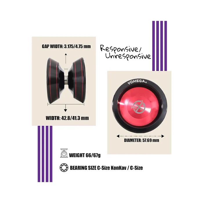 Yomega Pro x2 Pro Level Aluminum Yoyo Black and Red