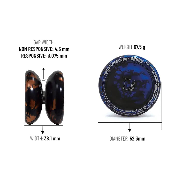 Yomega Groov Pro Level Aluminum Metal Yoyo Black and Blue