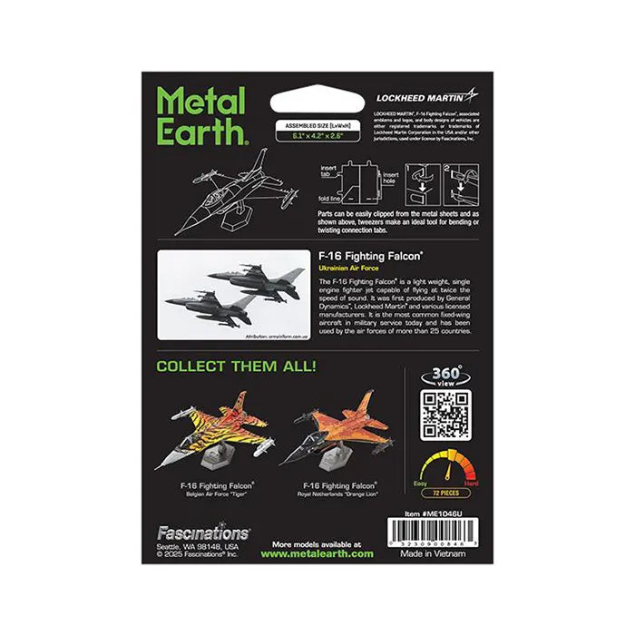 Metal Earth F-16 Fighting Falcon Ukrainian Air Force 3D Metal Model Kit