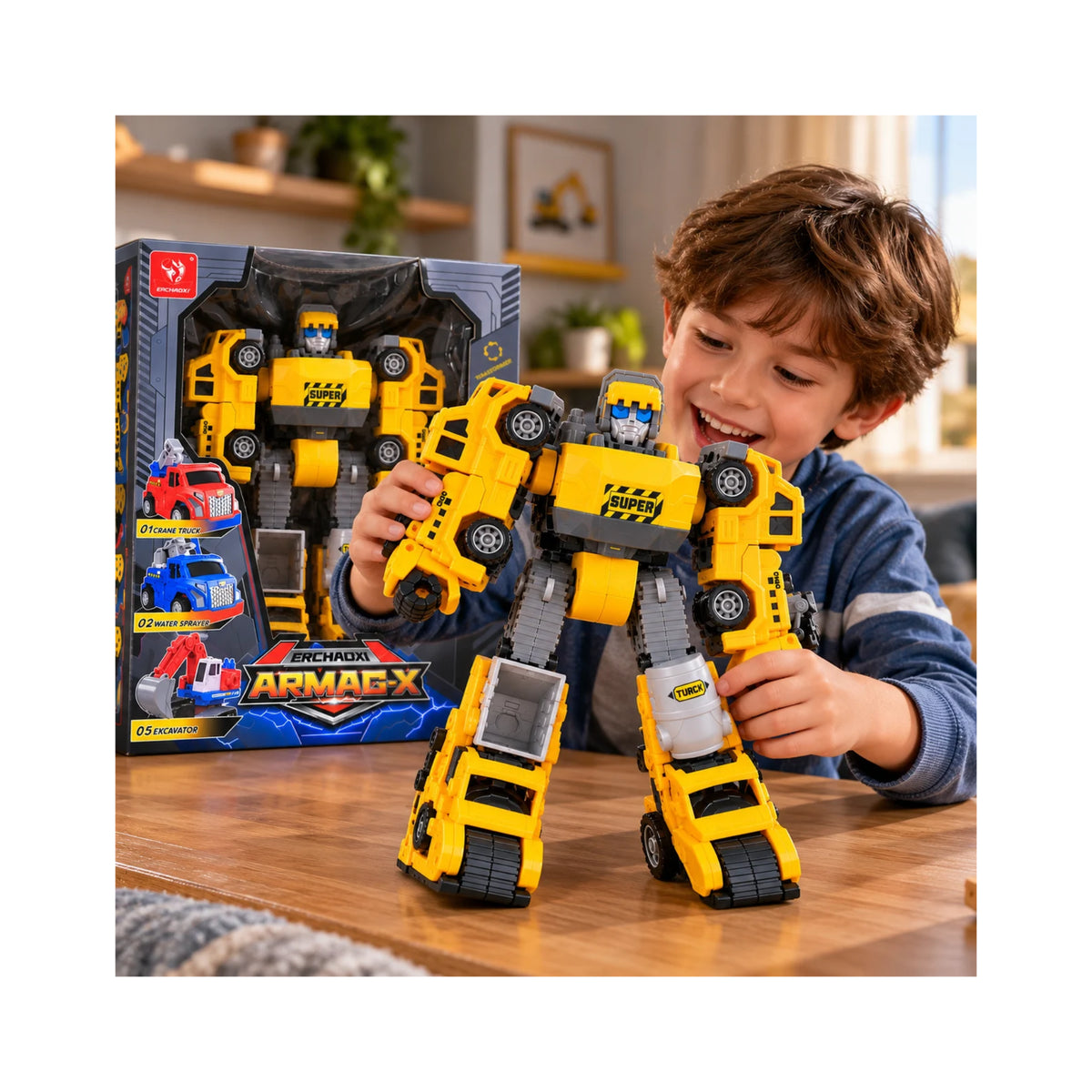 Transforming Construction Vehicle Toy