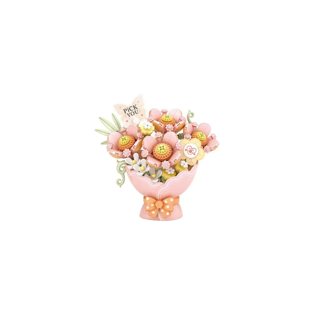 Pink Flowers Building Set - 261 Pieces