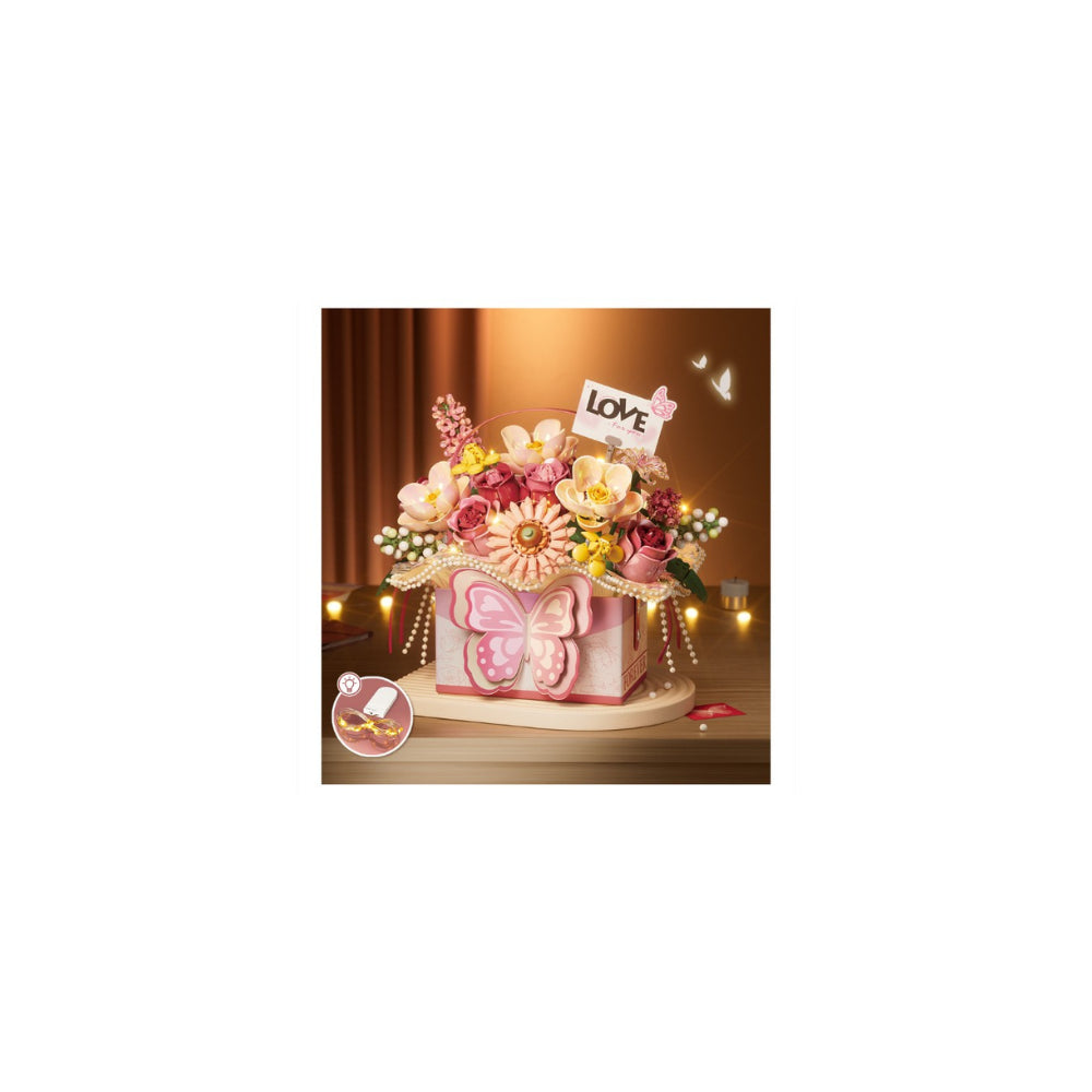 Gift Box Pink Flower Building Set - 997 Pieces