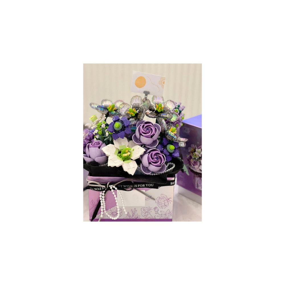 Gift Box Purple Flower Building Set - 1,179 Pieces