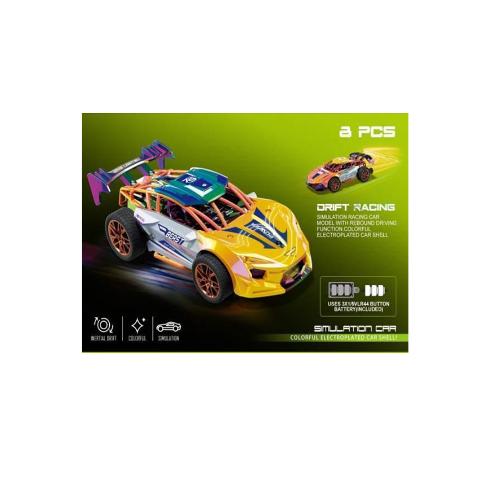 Friction-Powered Toy Car - Light & Sound