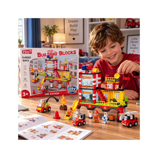 Fire Station Building Set - 173 Pieces