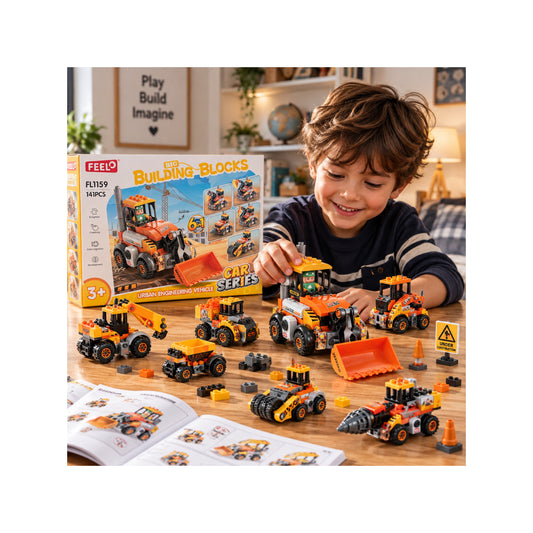 Urban Engineering Vehicle Building Set - 141 Pieces