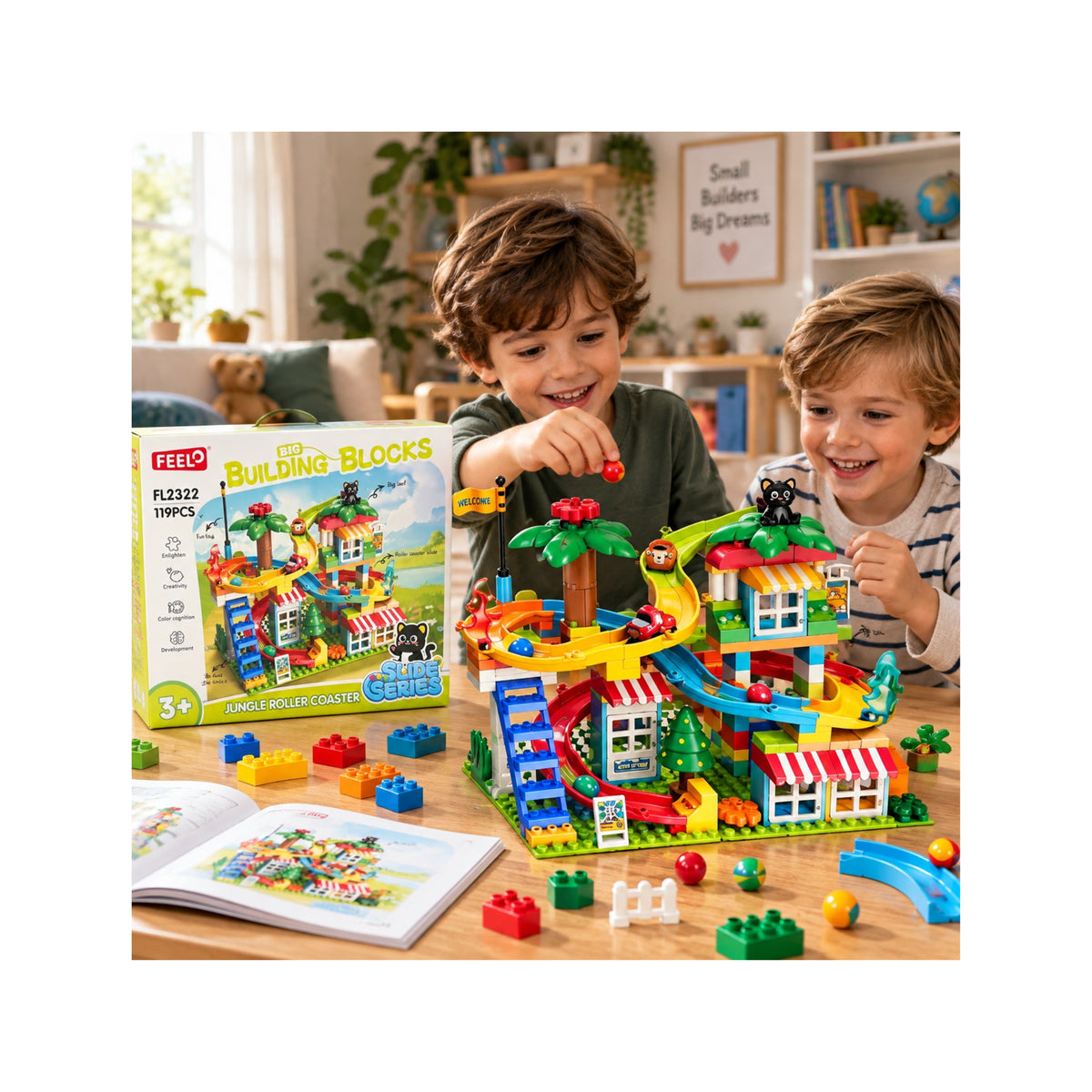 Jungle Roller Coaster Building Set - 119 Pieces