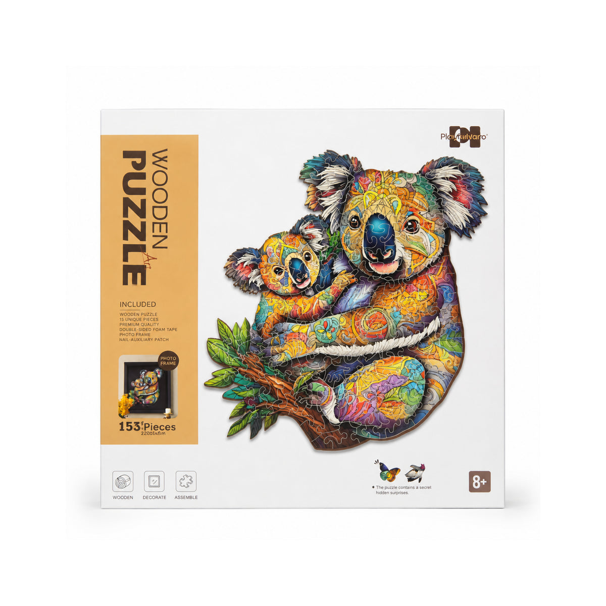 2DWP Koala 153-Piece Wooden Puzzle Set