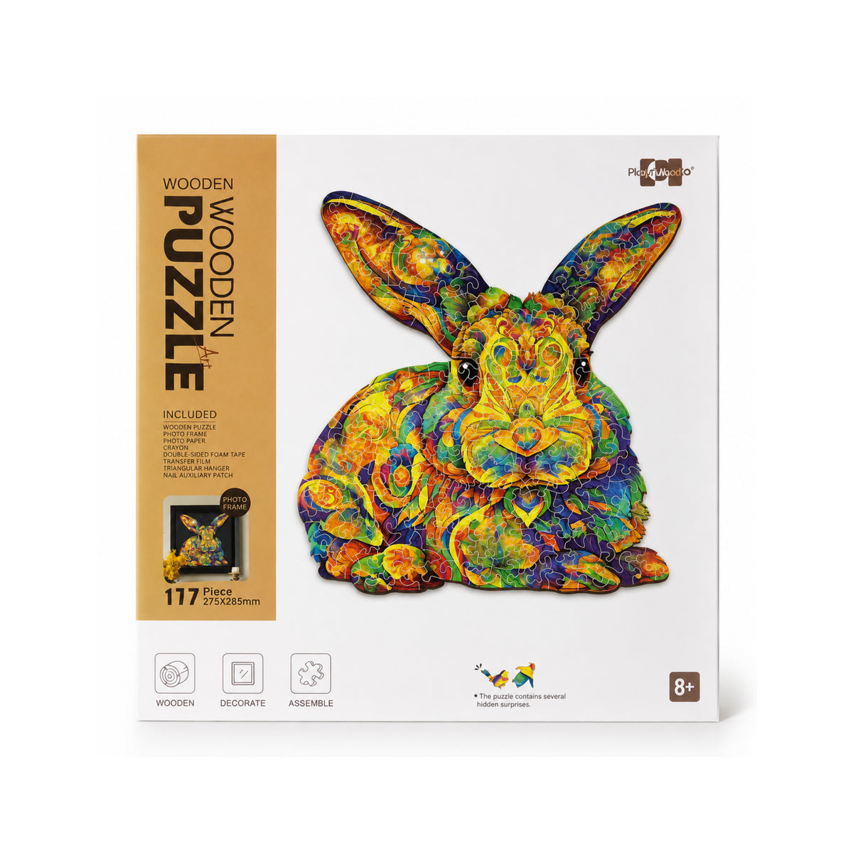 2DWP Rabbit 177-Piece Wooden Puzzle Set