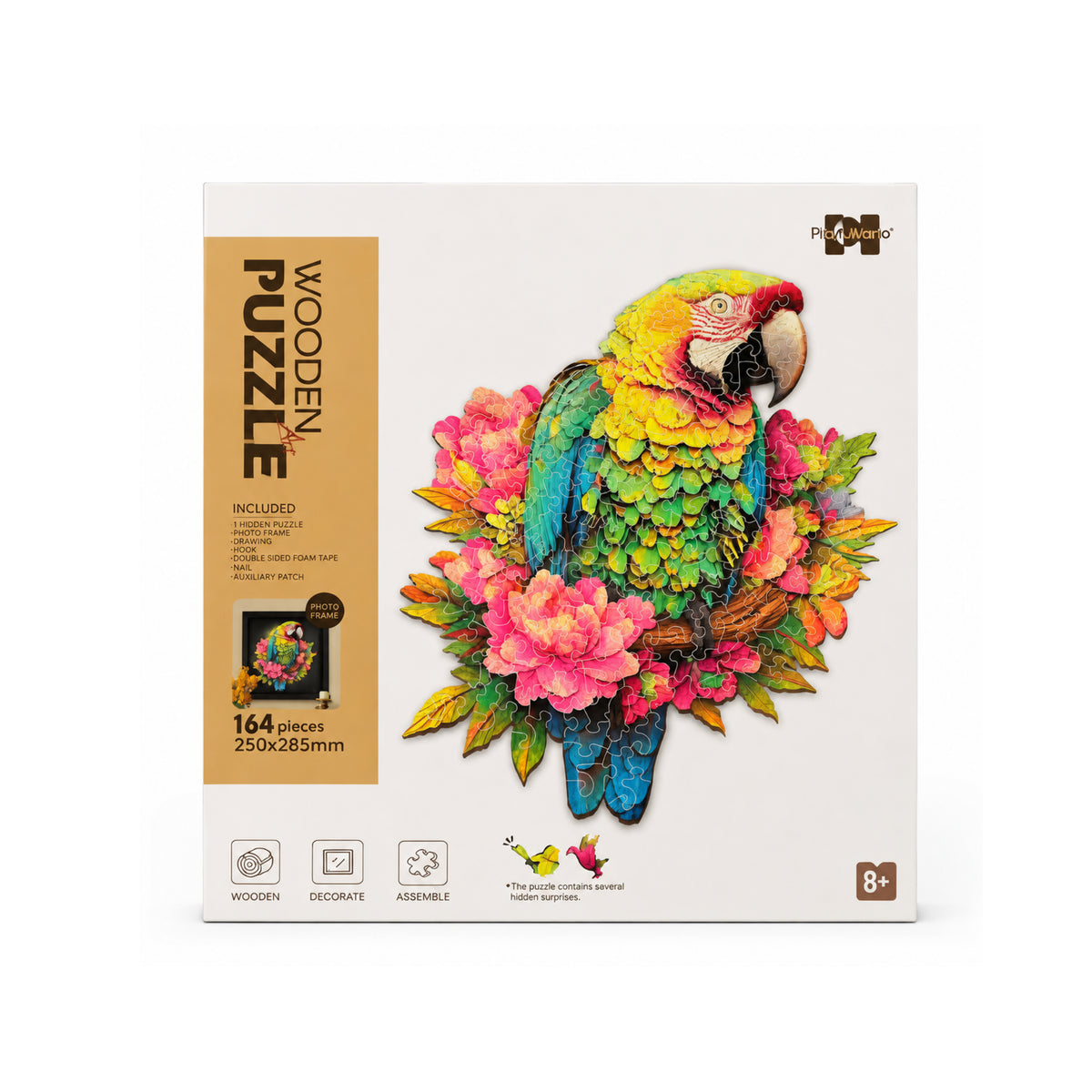 2DWP Parrot 164-Piece Wooden Puzzle Set
