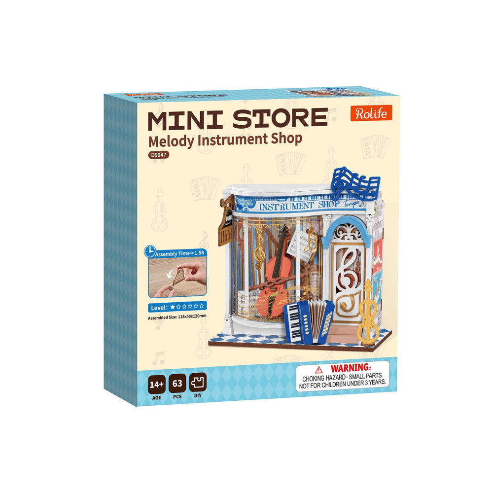 Robotime Rolife Melody Instrument Shop 3D Wooden Miniature Model Kit