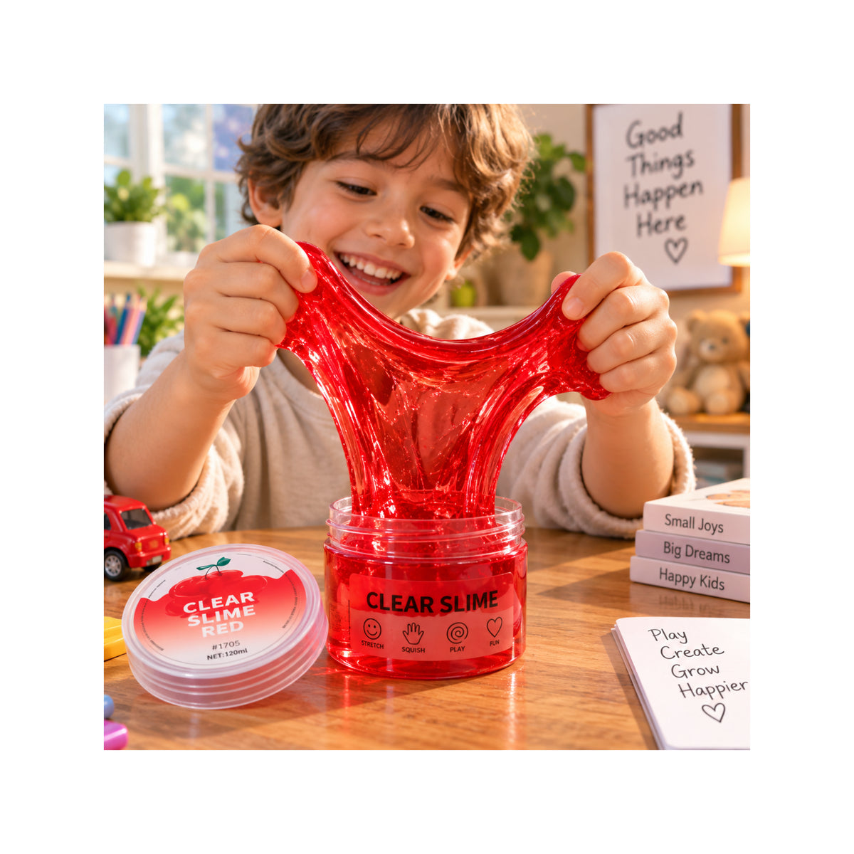 Transparent Red Slime - Stretchy Sensory