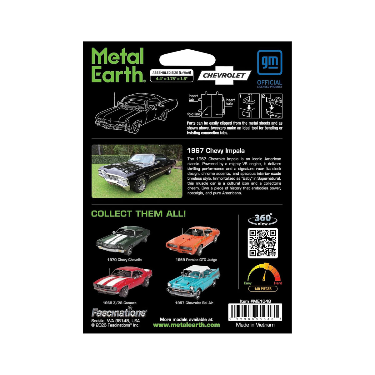 Metal Earth 1967 Chevy Impala - 3D Metal Model Kit