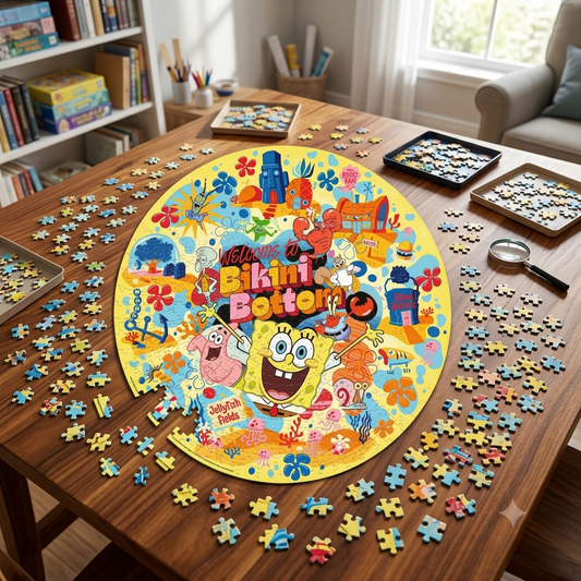 Ravensburger's Circular SpongeBob Puzzle: 500 Piece by Piece Into Bikini Bottom