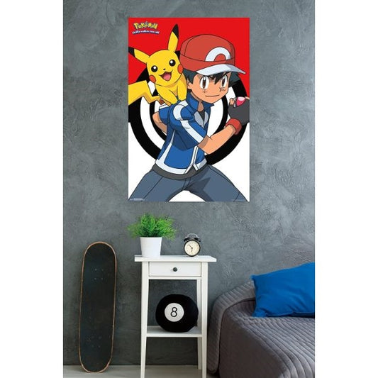 Wall Poster: Pokemon Ash and Pikachu - 22.375" x 34"