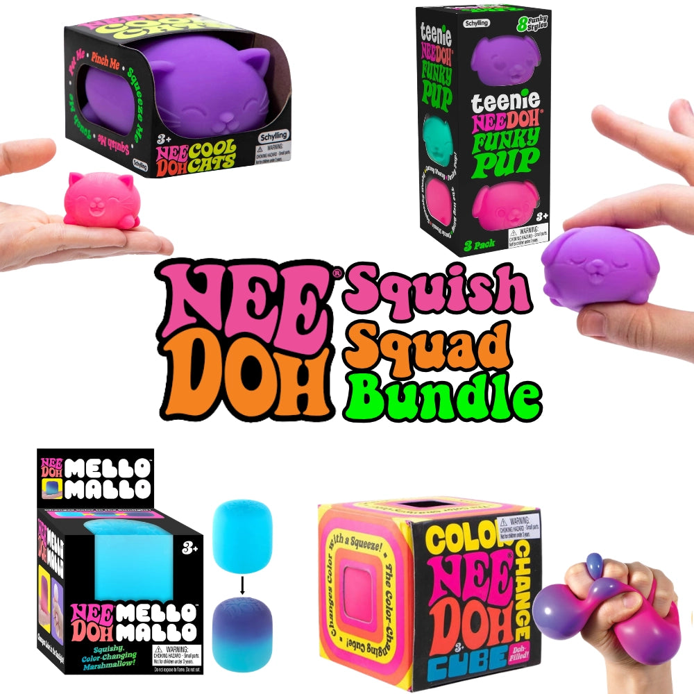 NeeDoh Squish Squad Bundle - Cats, Pups, Mallo & Colour-Changing Fun