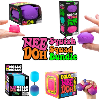 NeeDoh Squish Squad Bundle - Cats, Pups, Mallo & Colour-Changing Fun