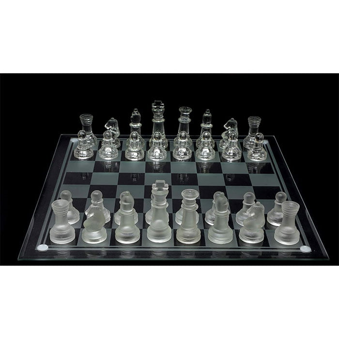 Chess Set Glass 35x35 cm