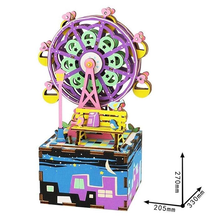 3D Wooden Puzzle Music Box Ferris Wheel