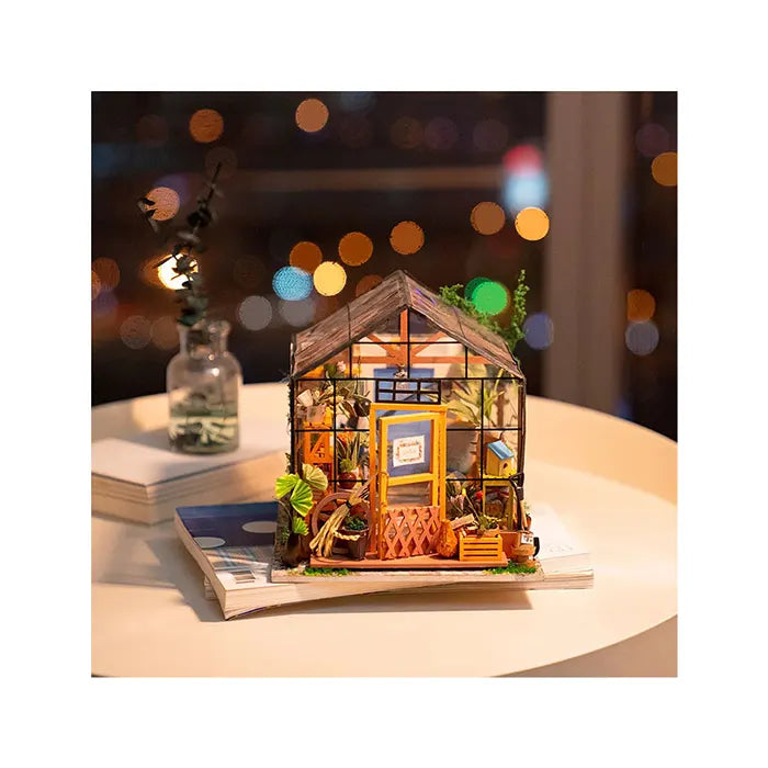 3D Wooden Puzzle Cathy's Flower House with Display Case
