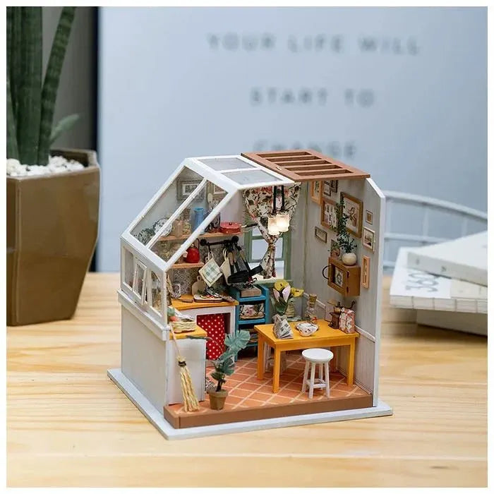 3D Wooden Puzzle Jason’s Kitchen Fully Assembled with Display Case