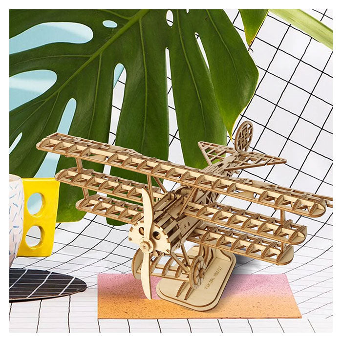 3D Wooden Puzzle - Vintage Bi-Plane