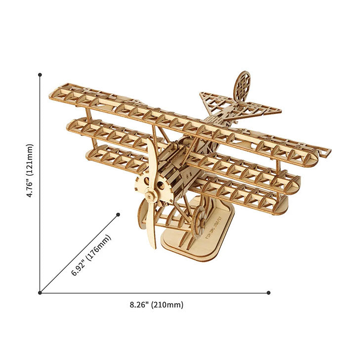 3D Wooden Puzzle - Vintage Bi-Plane