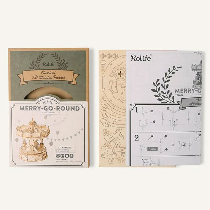 3D Wooden Puzzle - Merry-Go-Round