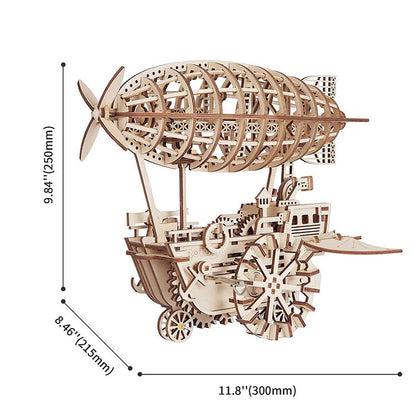 3D Wooden Puzzle - Mechanical Airship