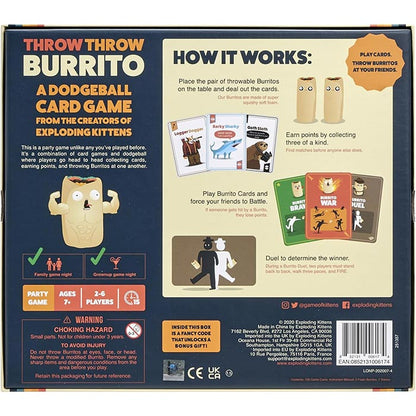 Throw Throw Burrito - A Dodgeball Card Game for Adults, Teens & Kids