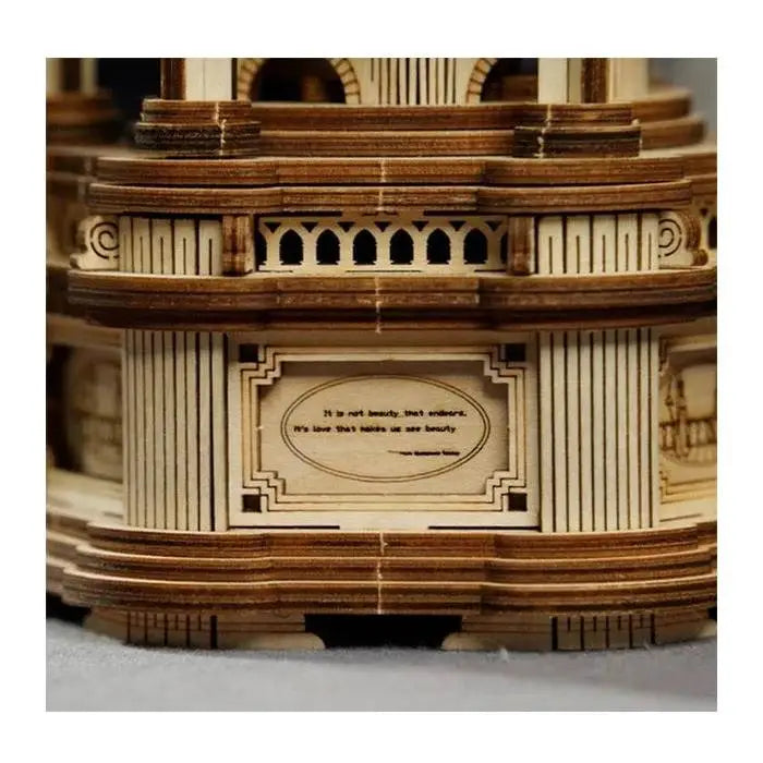 3D Wooden Puzzle Music Box Victorian Lantern Fully Assembled With Display Case