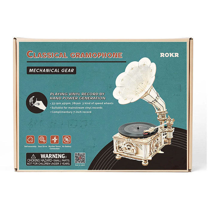 3D Wooden Puzzle – Black Gum Gramophone