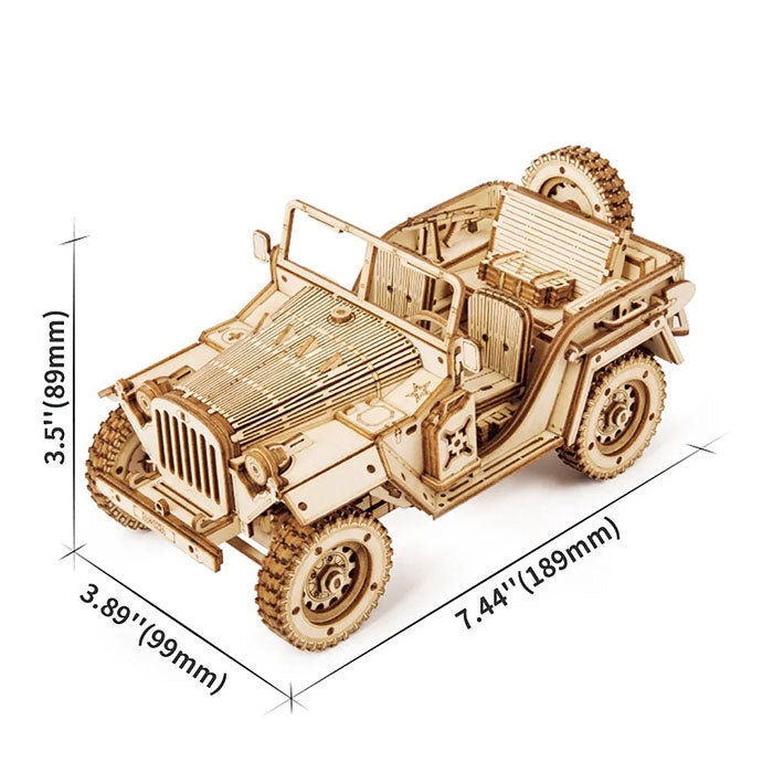 3D Wooden Puzzle – Army Jeep Model