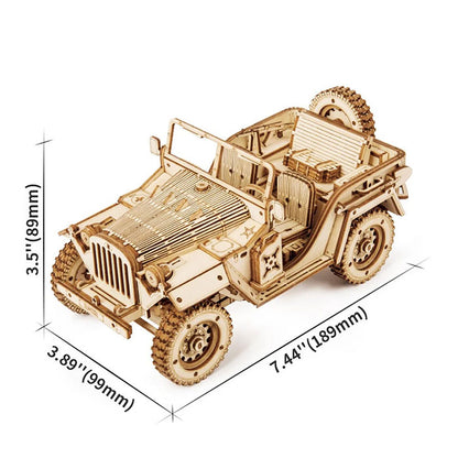 3D Wooden Puzzle – Army Jeep Model