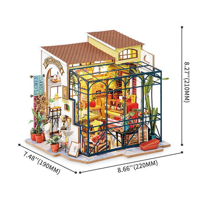 3D Puzzle Emily’s Flower Shop Fully Assembled with Display Case