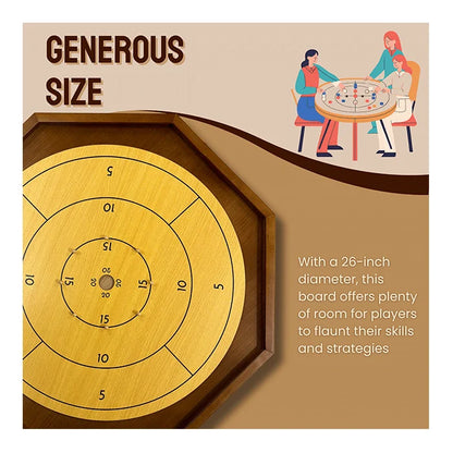 Tradeopia Crokinole 2 in 1 - Brown Wood Color