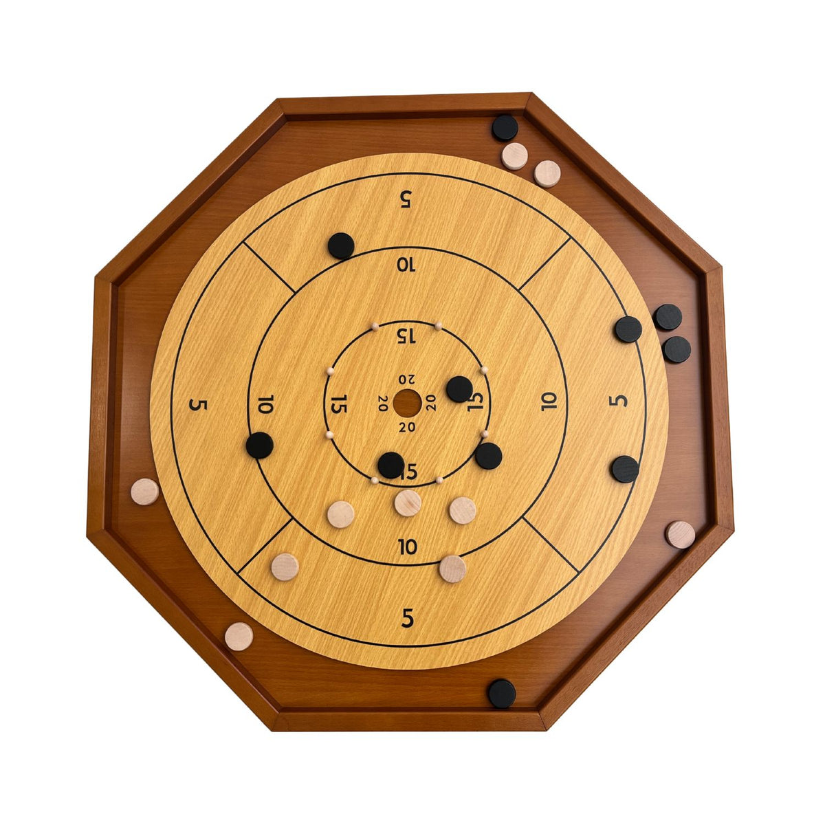 Tradeopia Crokinole 2 in 1 - Brown Wood Color