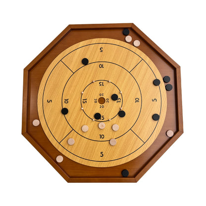 Tradeopia Crokinole 2 in 1 - Brown Wood Color