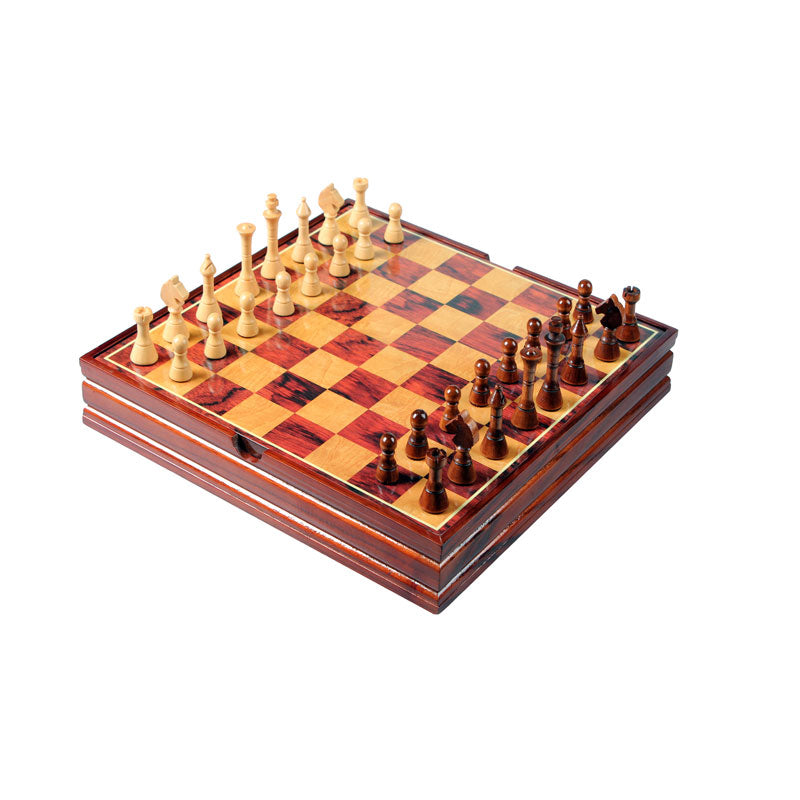 Chess Checkers Wooden Chess Set Family Game Set Chess Wooden Game 27 x 27