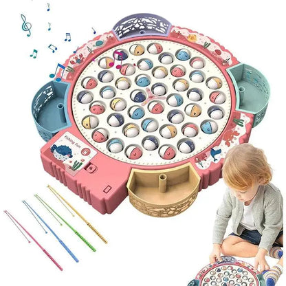 Tradeopia Magnetic Rotating Electric Fishing Game Toy Set with 4 Rods