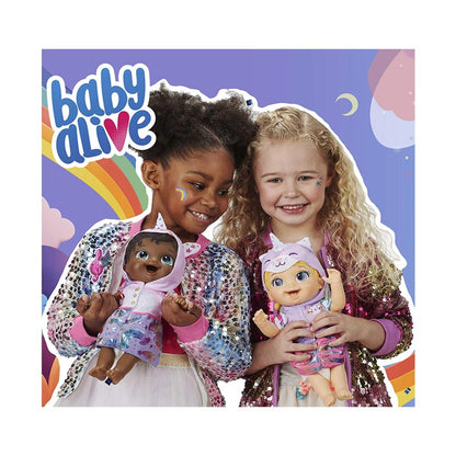 Hasbro Baby Alive Tinycorns Doll, Unicorn, Accessories, Drinks, Wets, Black Hair Toy for Kids