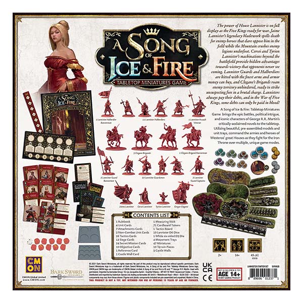 A Song Of Ice &amp; Fire Tabletop Miniatures Game Lannister Starter Set Strategy Game