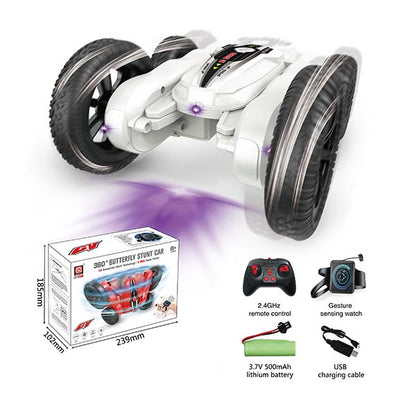Remote Control - 360 Butterfly Stunt Car White 2.4G