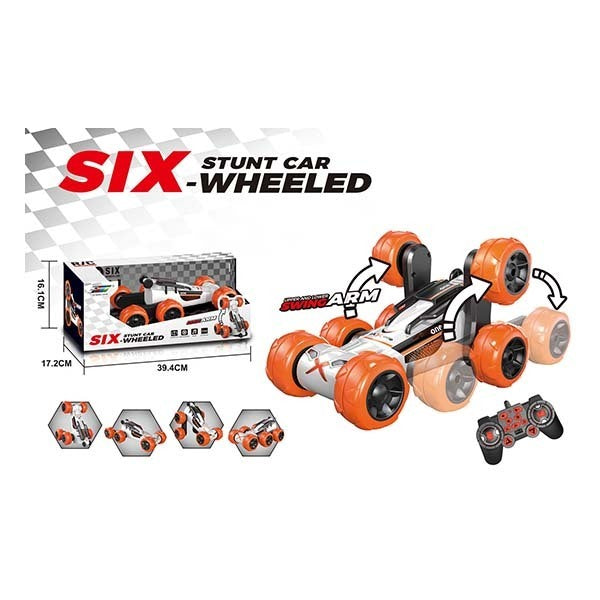 Remote Control - 6 Wheeled Stunt Car White 2.4G