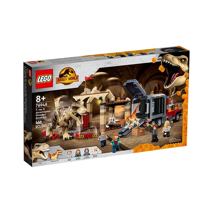 LEGO Jurassic World T. rex &amp; Atrociraptor Dinosaur Breakout 466 Pieces