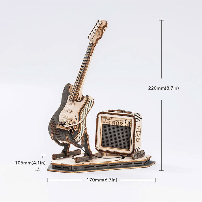 ROKR Electric Guitar Model 3D Wooden Puzzle - 140 PCS
