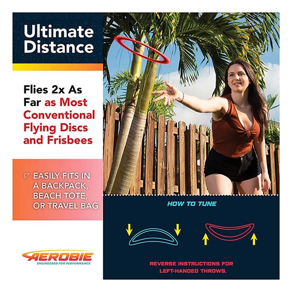 Aerobie Pro Ring Outdoor Flying Disc, 14 Inches - Orange